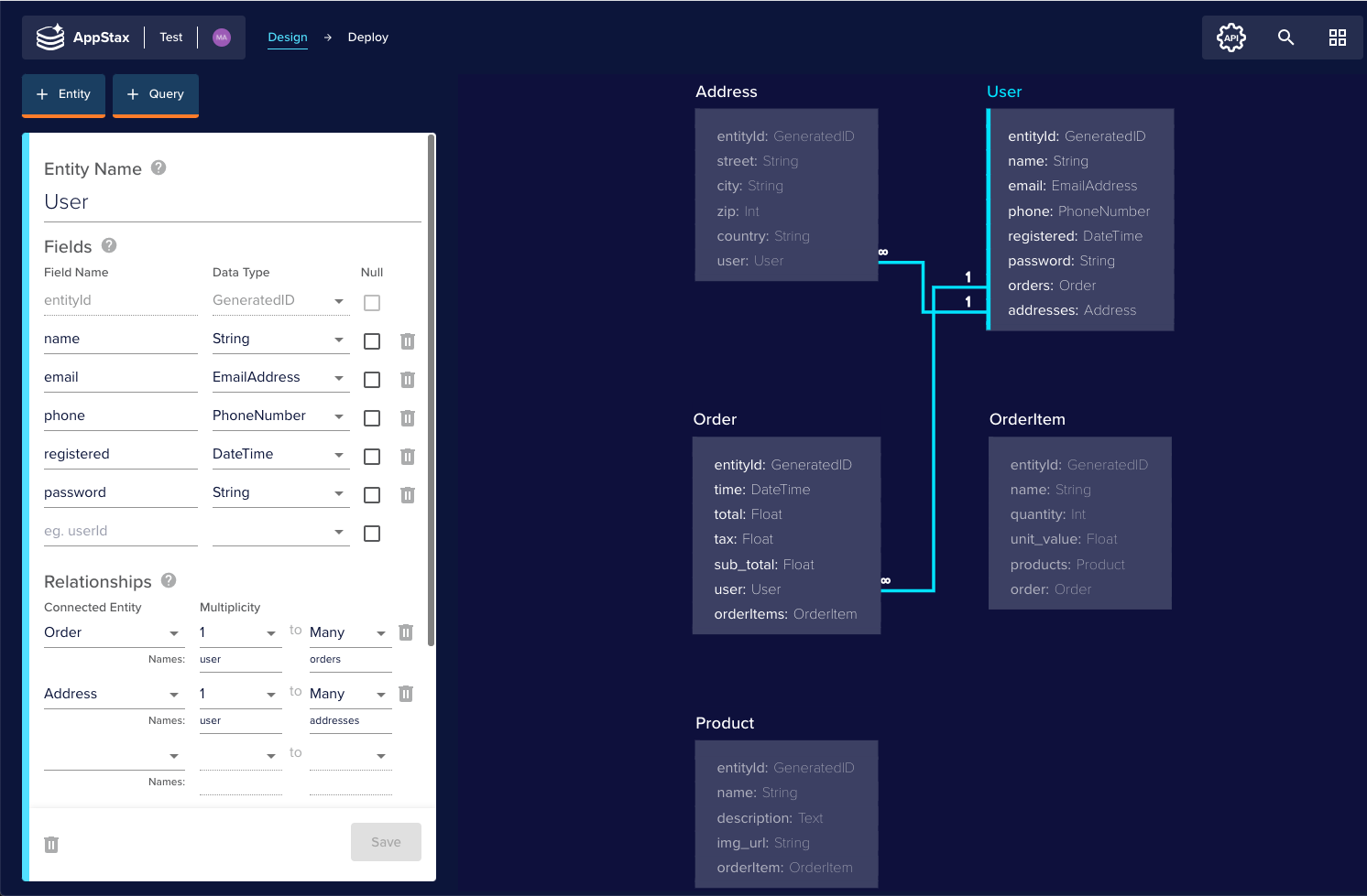 The AppStax UI